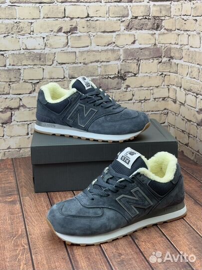 Кроссовки new balance 574 зимние с мехом