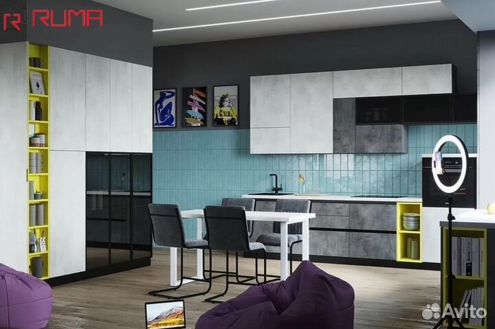 Кухня прямая светлая на заказ цена за все