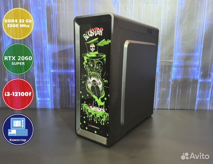 Мощный игровой пк i3-RTX2060SUP-32DDR4-HEA4301-H610