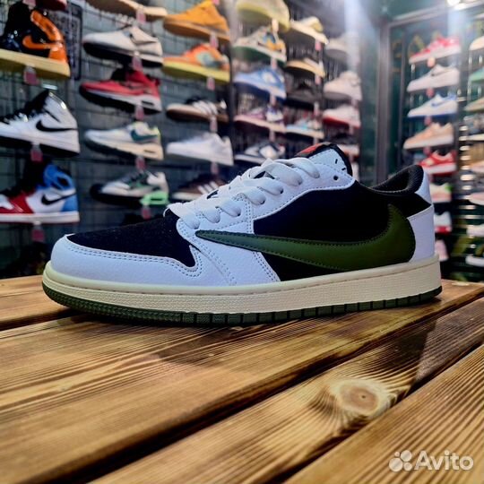 Кроссовки Air Jordan 1 Low x Travis Scott Olive