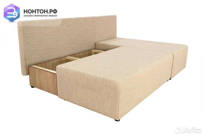 Диван угловой еврокнижка Комо светло-бежевый