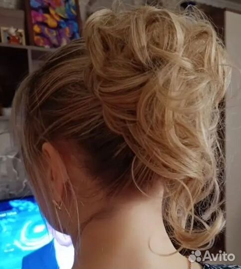 Шиньон из искусственных волос. Заколка краб