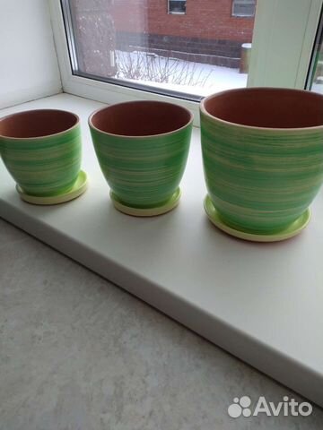 Горшок 3 шт. новый кашпо керамика