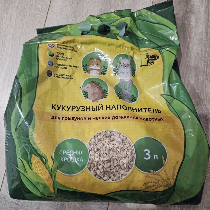 Кукурузный наполнитель Золотой кот