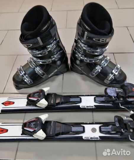Горнолыжные лыжи и ботинки 42