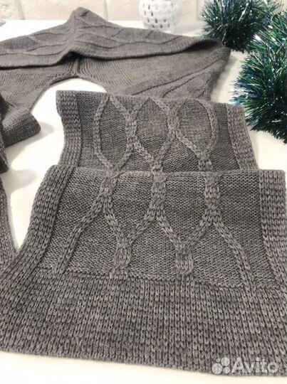 Шарф капюшон вязаный