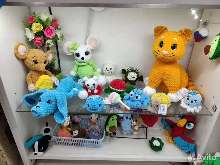 Игрушки Кошечки, морской конек и др, ручная работа