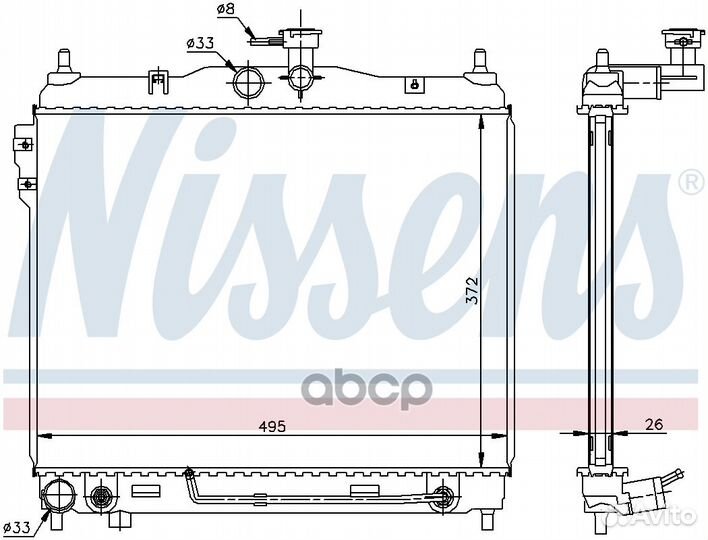 Радиатор системы охлаждения 67487 Nissens