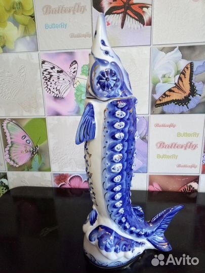 Бутылка под гжель (рыба)