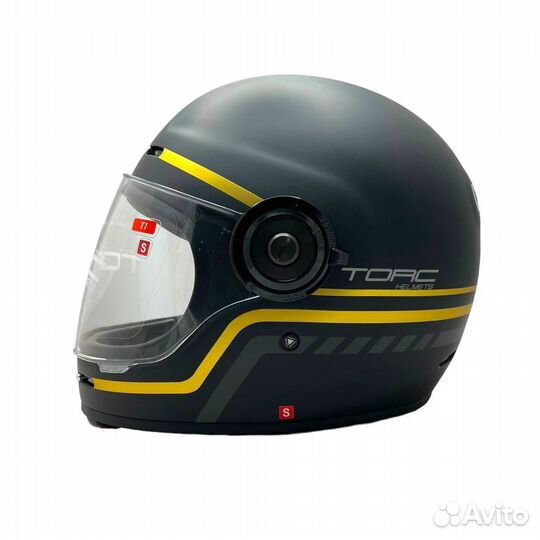 Мотошлем интеграл Torc T1 retro черно-золотой