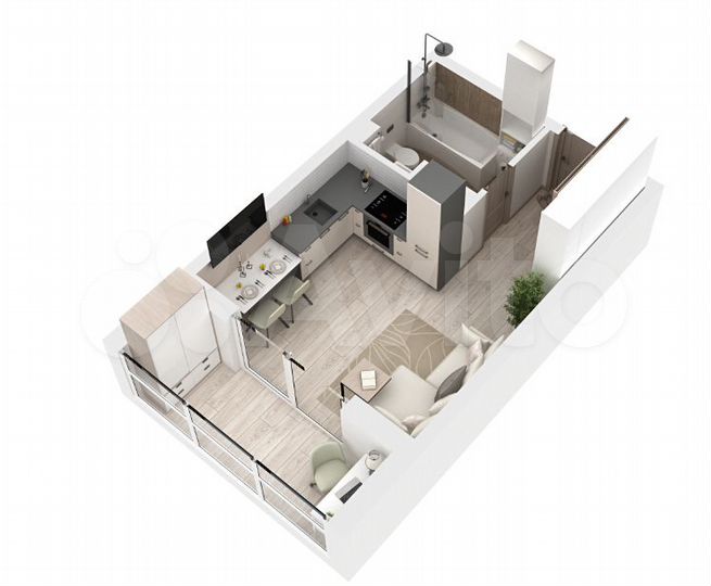 Квартира-студия, 22,7 м², 8/9 эт.