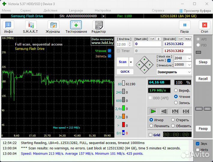 USB Flash 64 гб Samsung BAR Plus