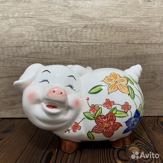 Копилка Свинка Фаянс Сделано В СССР Ретро К
