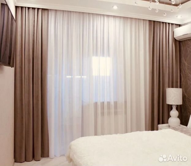 Штора из молочной вуали разных размеров