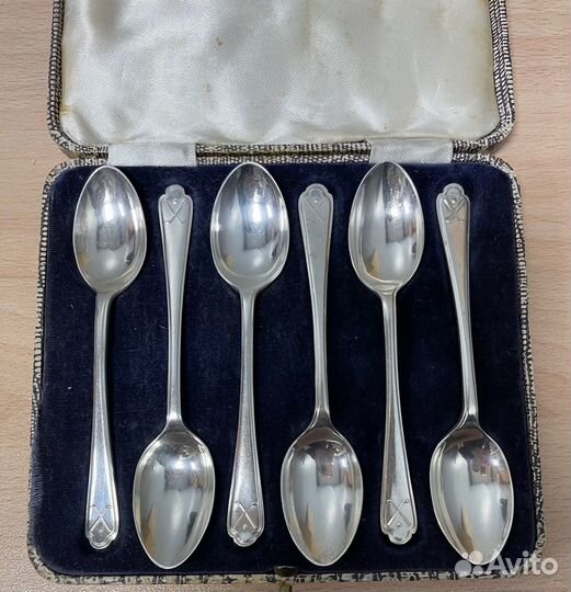 6 серебряных чайных ложечек Гольф, Англия 1933 925