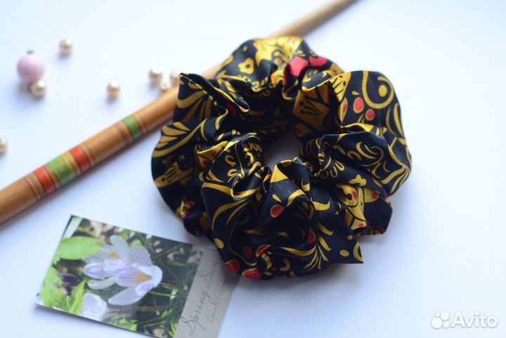Хохлома резинка для волос премиум
