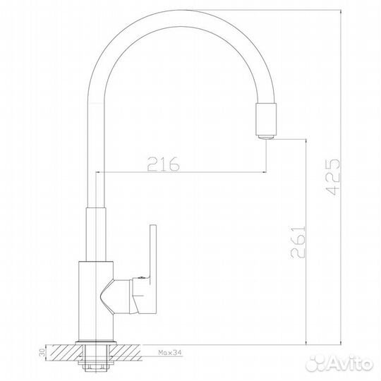 Смеситель Rossinka для кухни Z35-35U-White