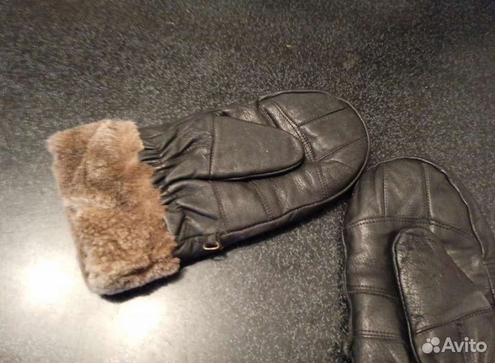 Рукавички натуральная кожа, мех