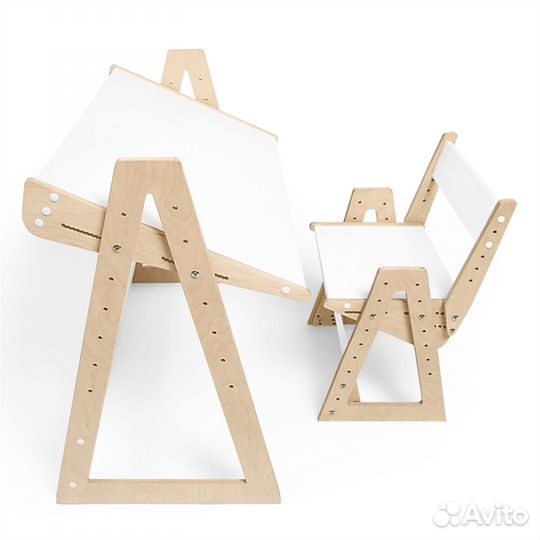 Детская растущая парта - мольберт и стул 