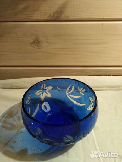 Конфетница цветное стекло СССР