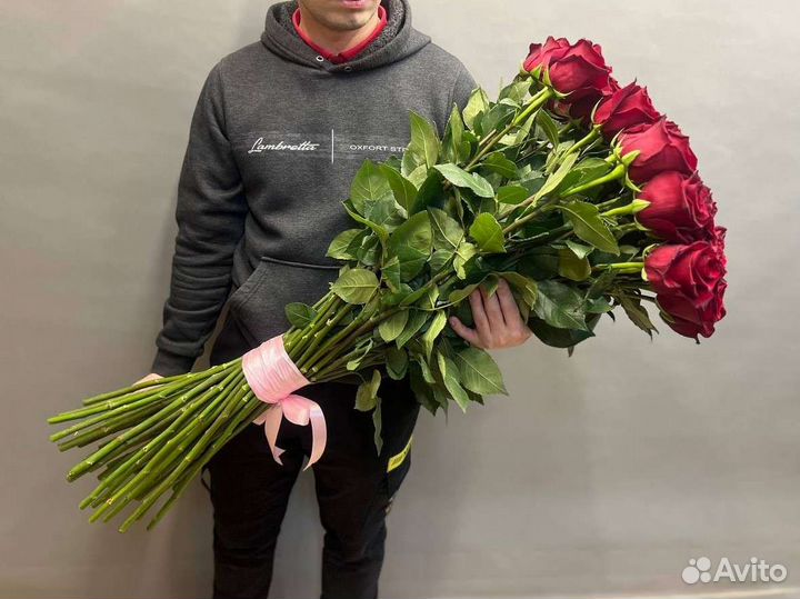 Высокие премиальные розы 70см 80см 100см. Букеты