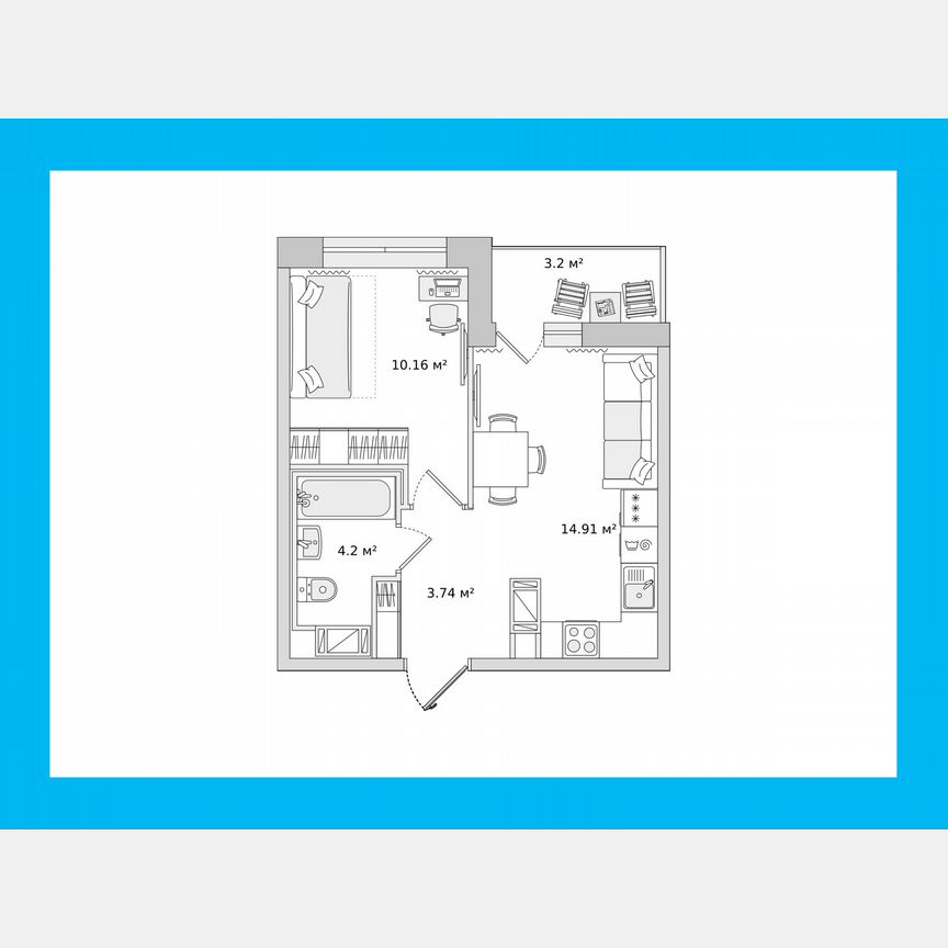 1-к. квартира, 33,1 м², 2/17 эт.