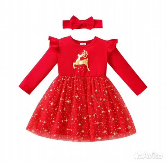 Новогоднее платье для девочки 80-86 см