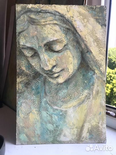 Картина маслом с девушкой под старину скульптура