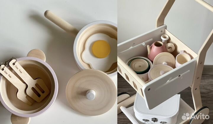 Деревянный игрушечный набор посудки Ciao Tree