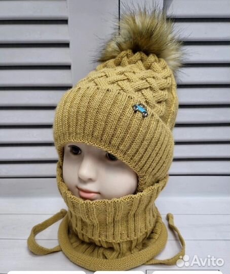 Зимняя шапка для мальчика 1-1.7 года