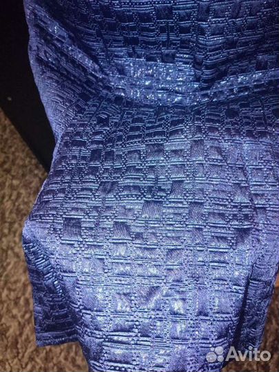 Синее коктейльное платье