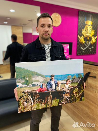 Печать на холсте, портрет по фото, подарок картина