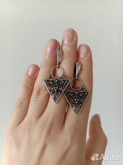 Серьги серебро