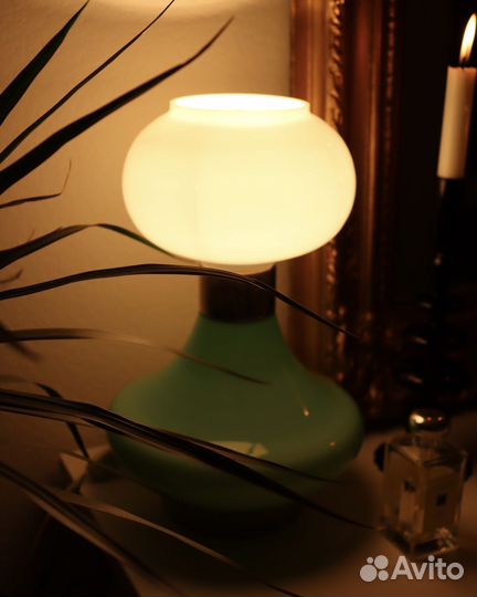 Лампа винтажная молочное и нефритовое стекло