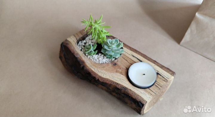 Кашпо с подсвечником