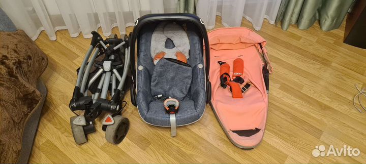 Детское автокресло maxi cosi и каляска quinny