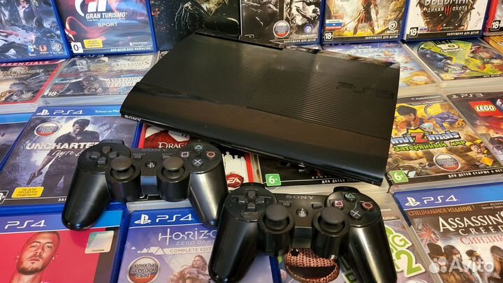 Sony Playstation 3 SSlim 500Gb+139игр прошита