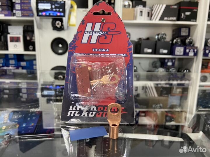 Клемма-кольцо медная kicx headshot 4GA