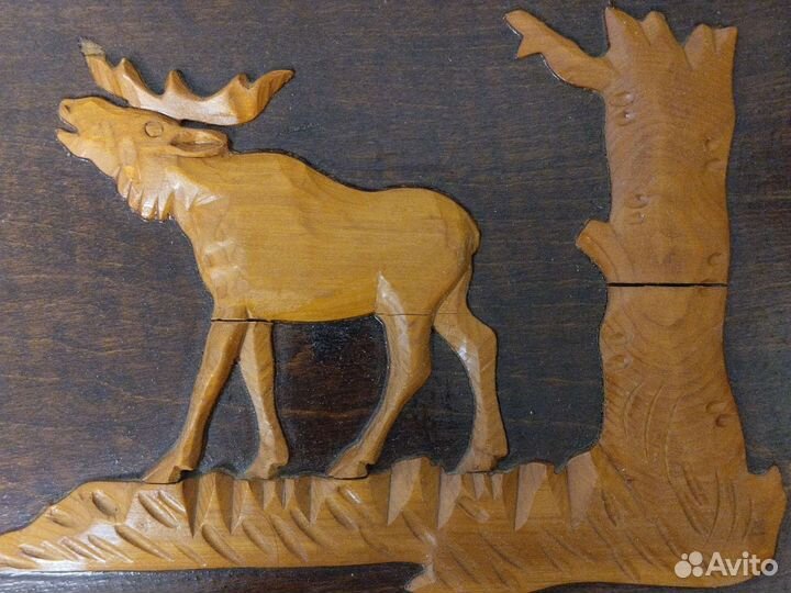 Резные картины из дерева винтаж СССР