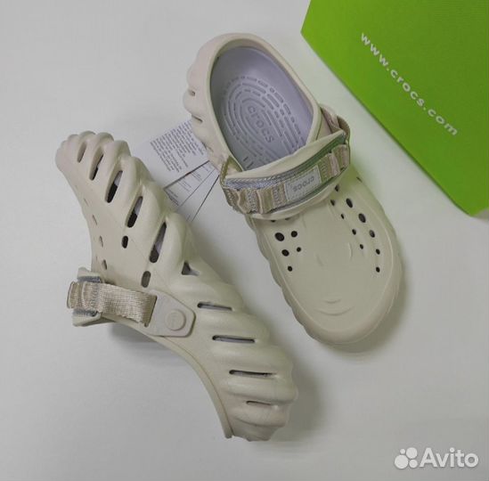 Сабо Crocs echo clog бежевые