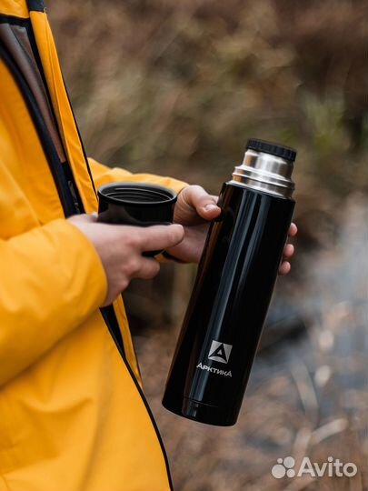 Термос Арктика 1 литр (1000 мл) черный глянцевый