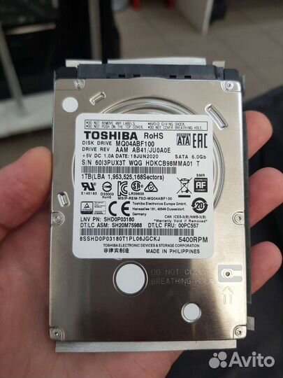 Жесткий диск Toshiba 2,5" 1Tb MQ04ABF100 новый, не