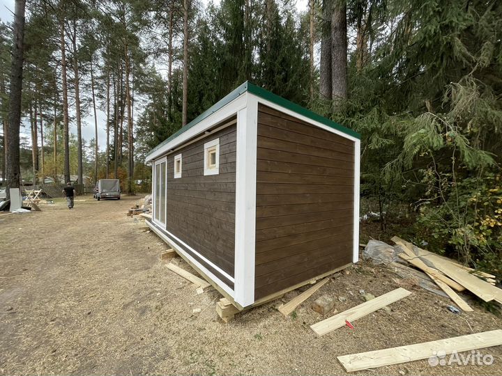 Мобильная баня под ключ 2,4х6м без предоплат