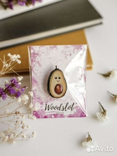 Брошь бижутерия Авокадо