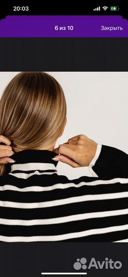 Свитер женский с горлом черно-белый 40-52