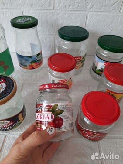 Банки с крышками, разные 10шт