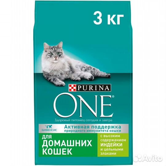 Корм Purina One для домашних кошек 3кг