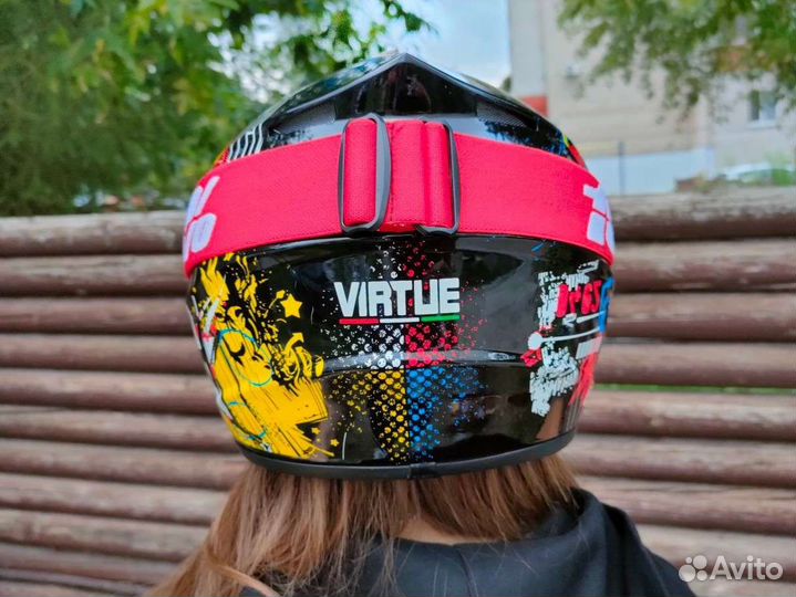 Мотошлем кроссовый с очками 4 в 1 #эндуро #новый