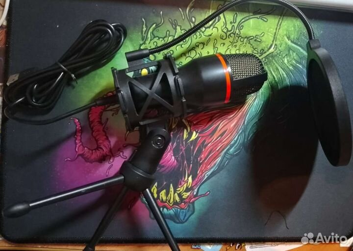 Игровой микрофон для пк стримов студийный AUX, USB