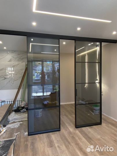 Перегородка из стекла под ключ